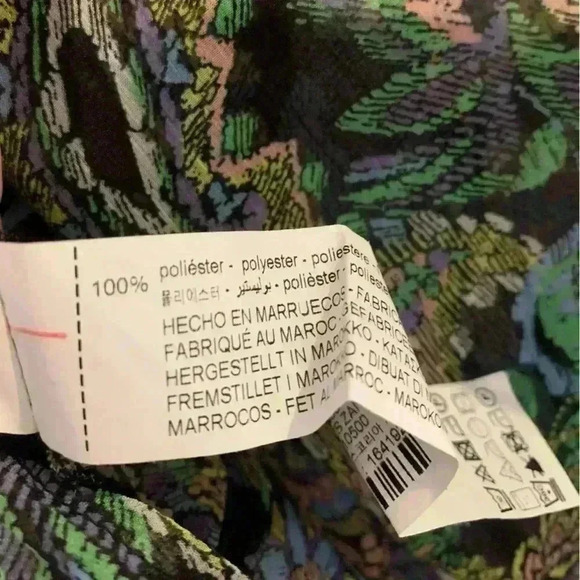 ZARA Floral Sheer Button  Down Collarless Shirt - Picture 7 of 7